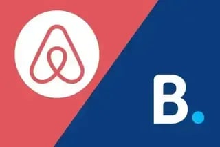 Logos Airbnb et Booking.com