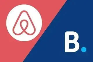 Logos Airbnb et Booking.com